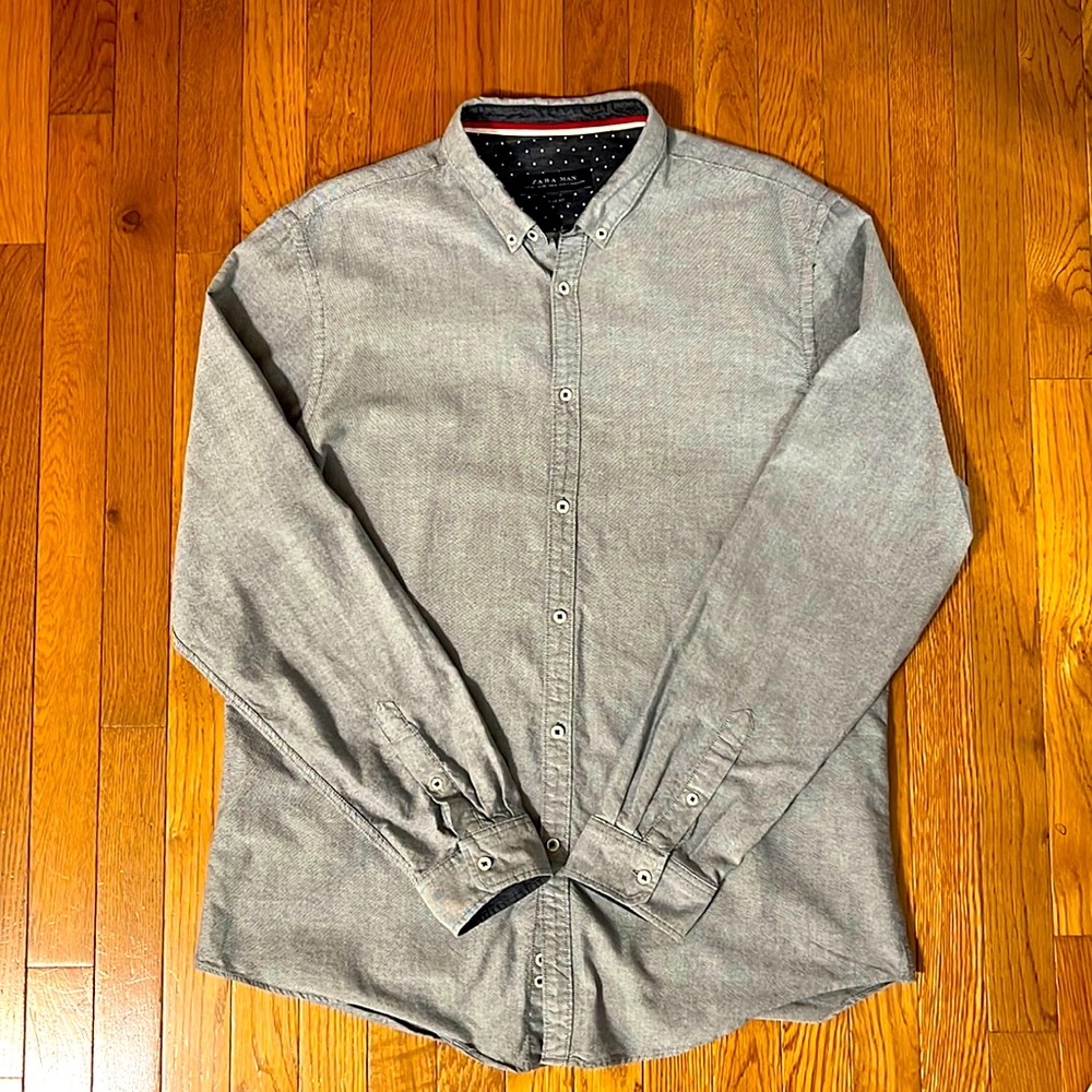Zara Mens Casual Denim(cotton)  Dress Shirt